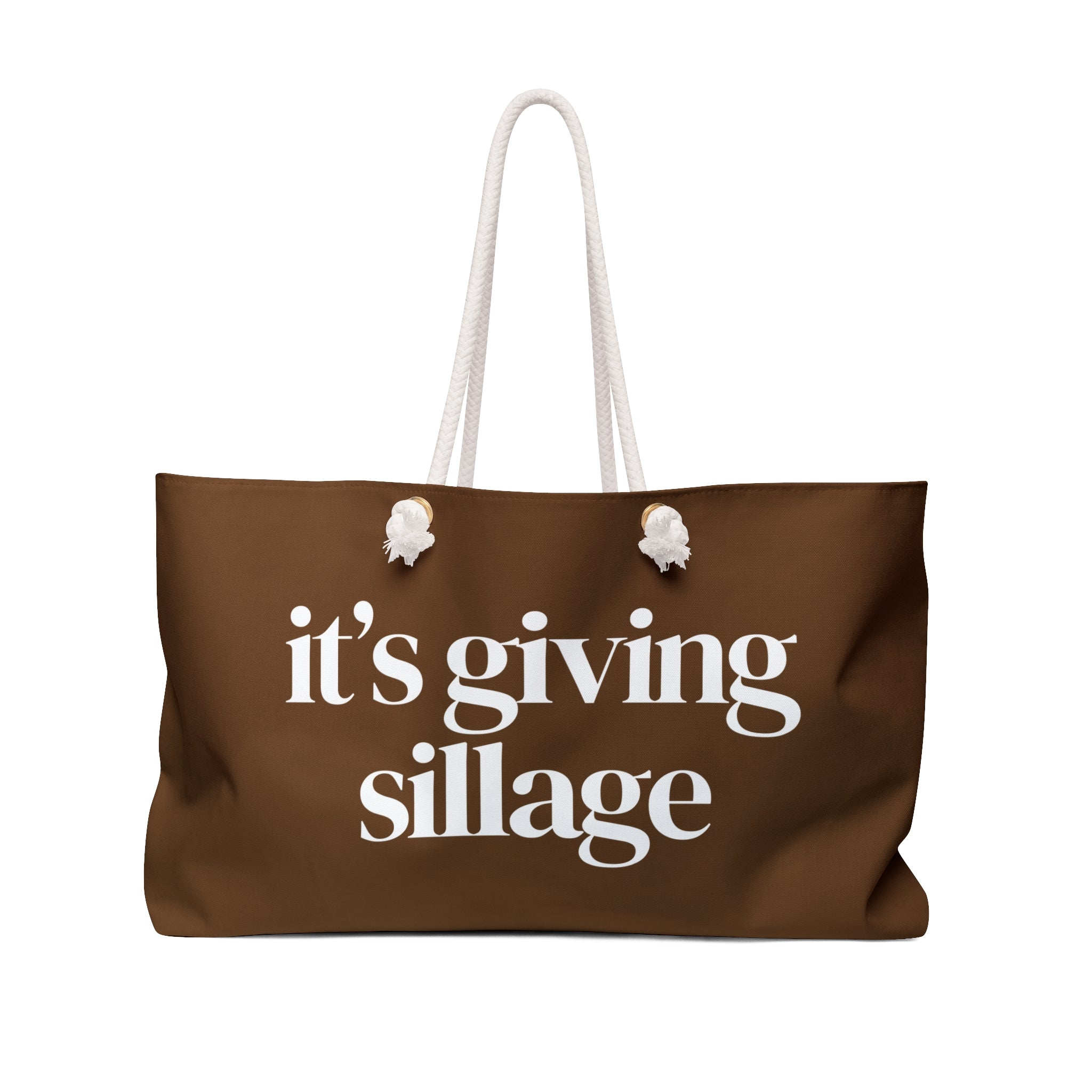 Weekender Bag — "it's giving sillage" Travel Tote (Chic Fragrance Vibe)